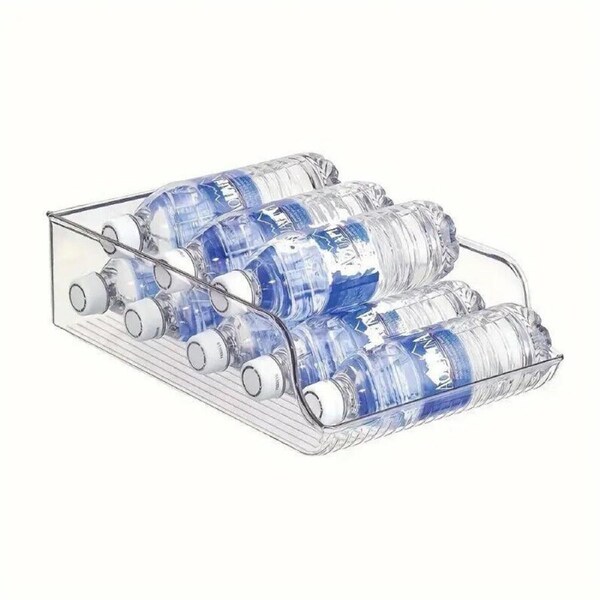P&P Clear Plastic Fridge Organizer Beverage Storage Rack Holder For Kitchen Pantry