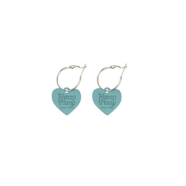 P&P Cute Green Heart Shaped Clip On Earrings For Women Fashion Academy Style Jewelry
