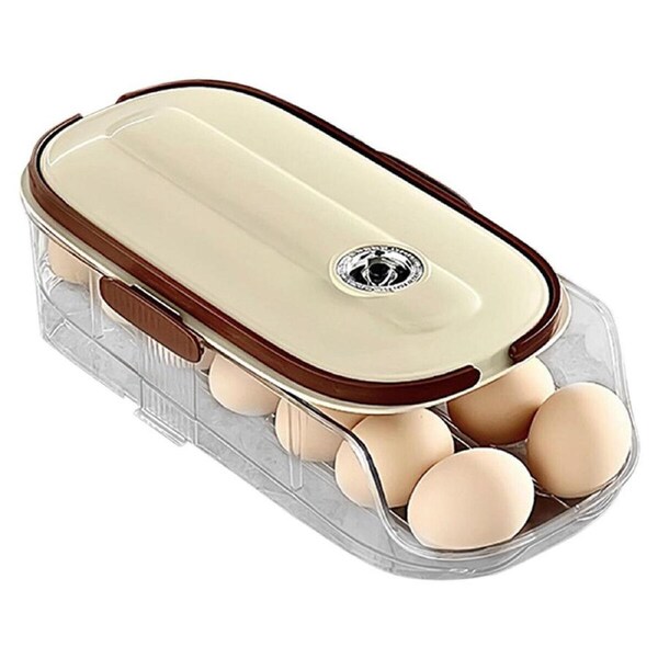 P&P Egg Storage Container Kitchen Organizer Holder Box Home Refrigerator Space Saver