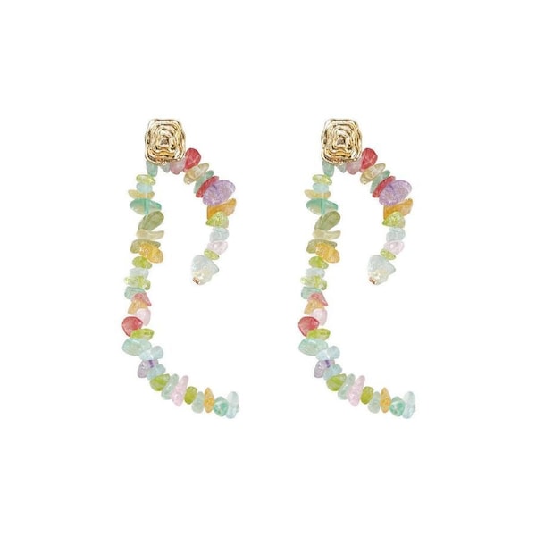 P&P Colourful Irregular Square Tassel Earrings Trendy Fashion Jewelry For Women Gift