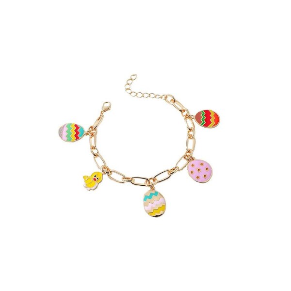 P&P Easter Egg Charm Bracelet For Women Chicken Spring Holiday Fashion Jewelry Gift