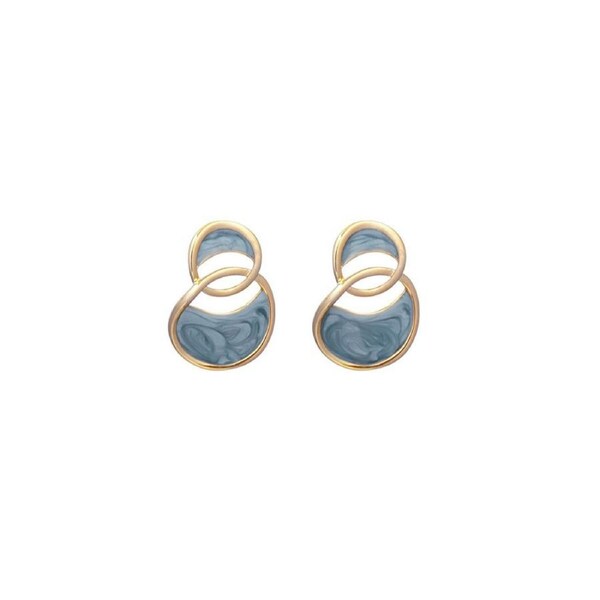 P&P Elegant Blue Dangle Earring Women Fashion Jewelry Vintage Style Haze Gift Beauty