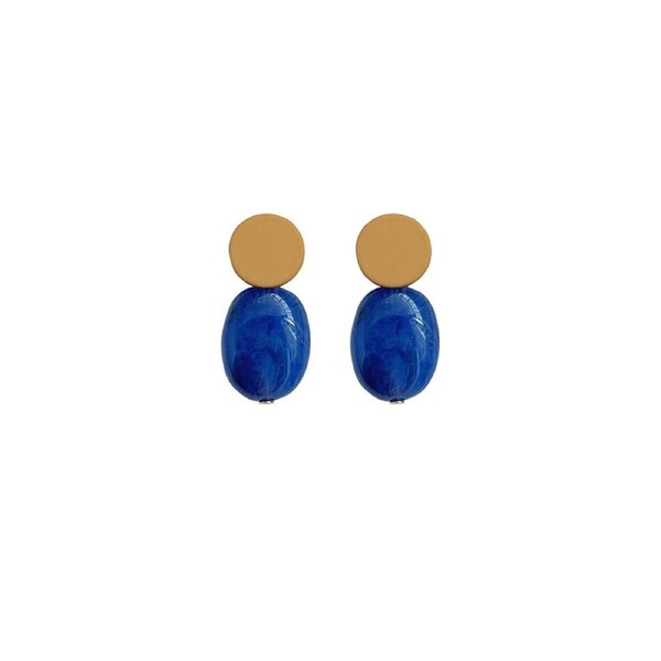 P&P Elegant Blue Statement Earrings For Women Vintage Style Modern Fashion Jewelry