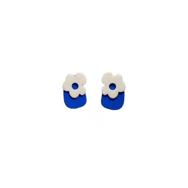 P&P Elegant Blue Flower Earrings Women Fashion Jewelry Stylish Gift For Her Beauty