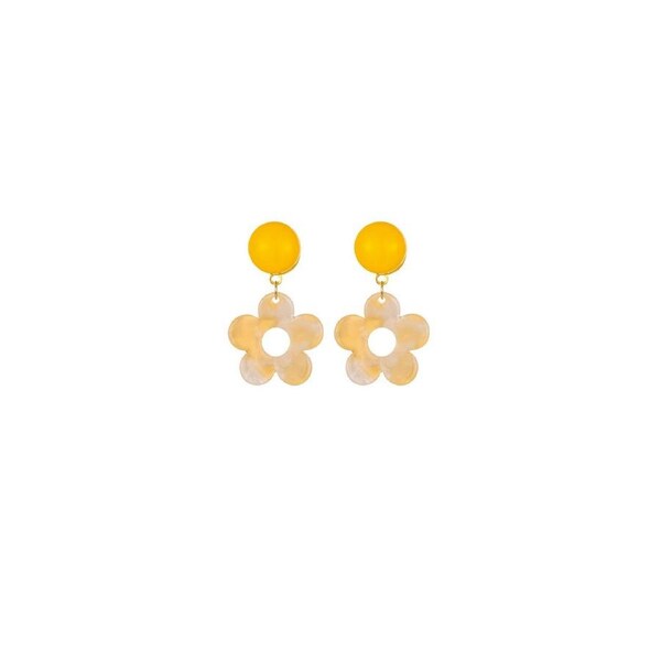 P&P Elegant Contrast Colour Floral Earrings Stylish Fashion Jewelry For Women Gift