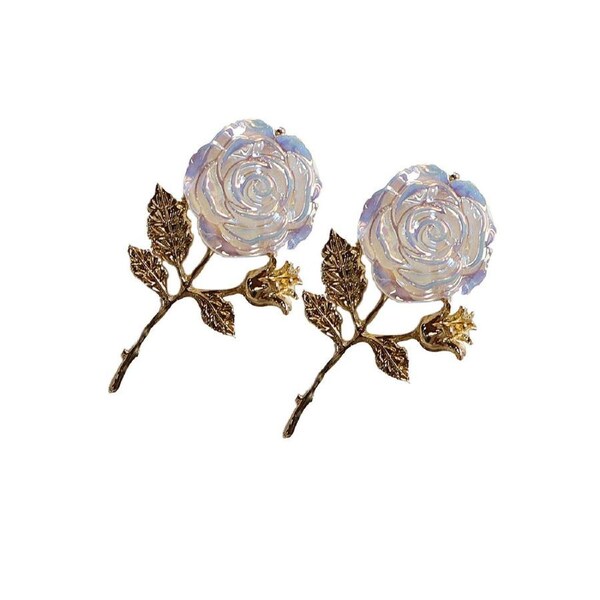 P&P Elegant Rose Retro Eardrops High-End Fashion Sense Women'S Vintage Jewelry Au