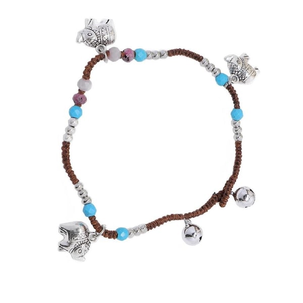 P&P Handmade Tibetan Bracelet Nepal Style Woven Copper Silver Natural Beads Jewelry