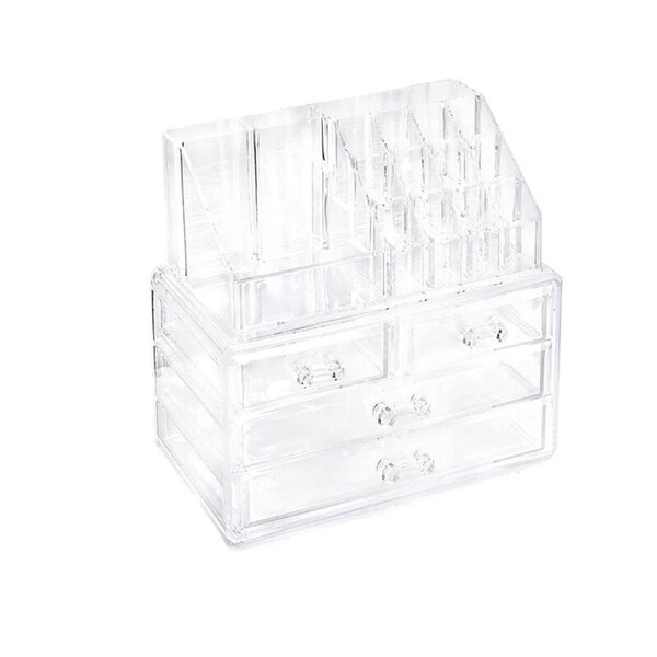 P&P Holder Cosmetic Makeup Organiser 4 Drawer Storage Jewellery Box Clear Acrylic Au