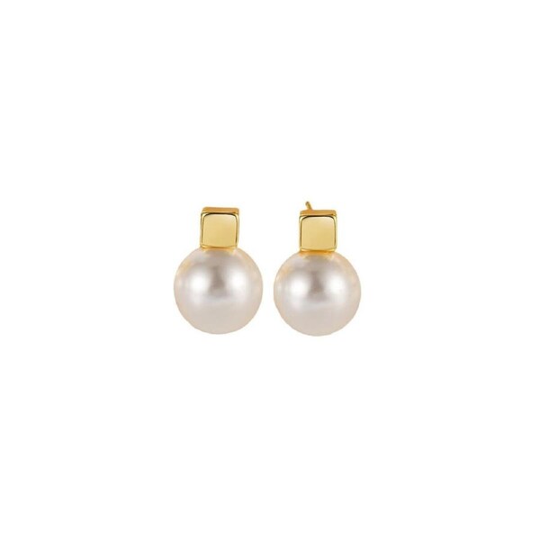 P&P High-End Geometric Pearl Earrings Simple Versatile Fashion Niche Design Jewelry