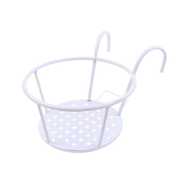 P&P Iron Balcony Flower Rack Hanging Pot Holder Planter Stand Outdoor Garden Railing