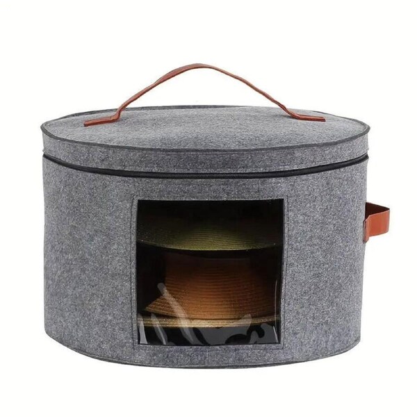 P&P Large Felt Storage Boxtravel Hat Organizer Bucket Cloth Storage Bin Forhousehold