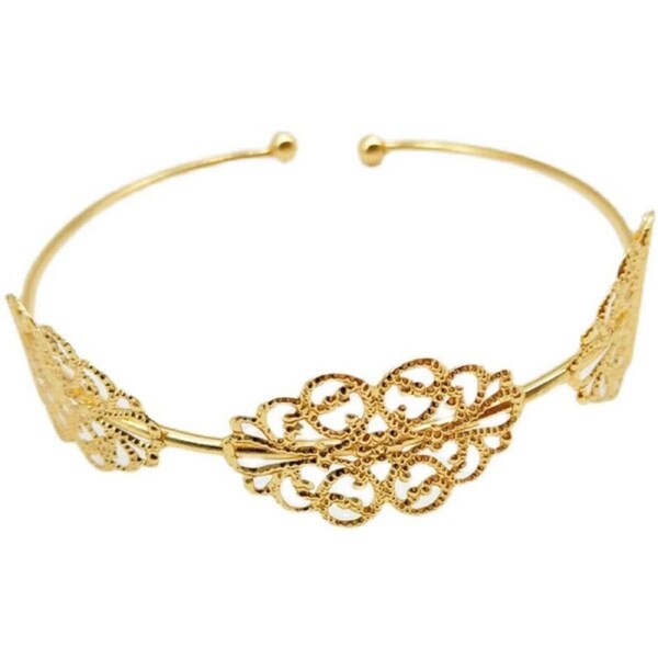 P&P Metal Leaf Cuff Bracelets Model Ml02 Onesize Gold Statement Wide Fashion Jewelry