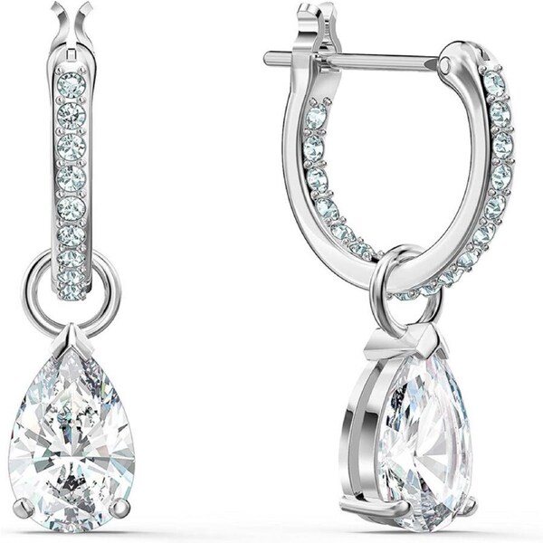 P&P Pear Drop Cubic Engagement Earrings Round Cut Sparkling Jewelryfor Women Austock
