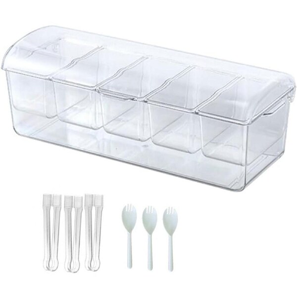 P&P Outdoor Picnic Lunch Box Fresh Keeping Food Storage Container Split Salad Plate