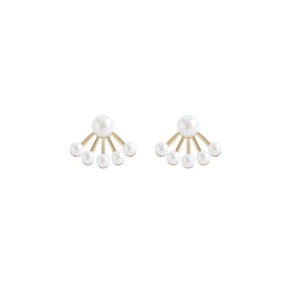 P&P Premium Scalloped Pearl Stud Earrings Elegant Jewelry Forwomen Fashion Beauty Au