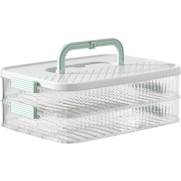 P&P Plastic Multi Layer Dumpling Storage Box Fridge Freezer Organizer Wonton Keepers