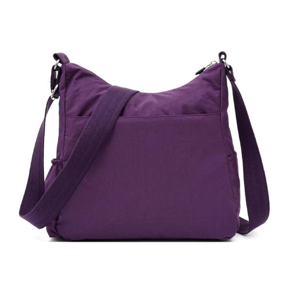 P&P Purple Nylon Shoulder Bag Womens Crossbody Travel Handbag Lightweight Tote Bag