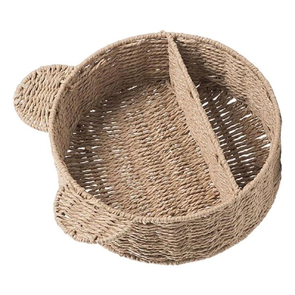 P&P Rattan Wall Storage Basket Round Brown Hanging Rack For Plants And Home Decor Au