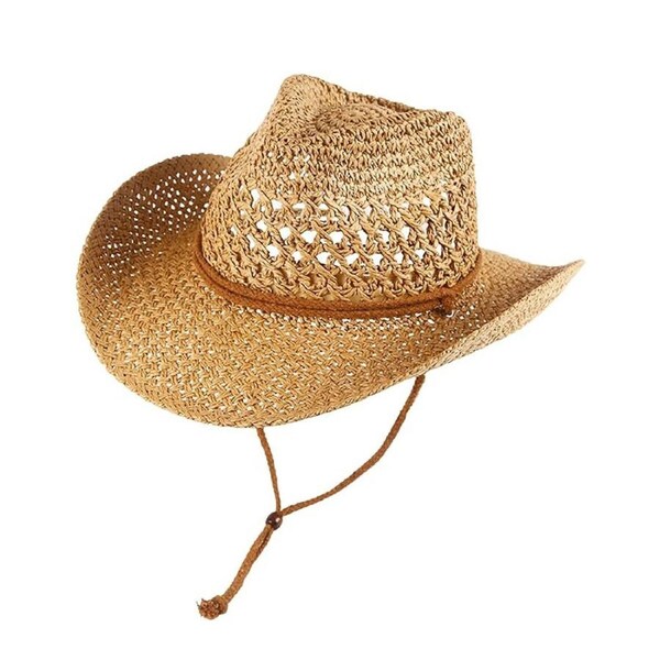 P&P Summer Straw Beach Hat Outdoor Western Sun Hat Uv Protection Sunscreen Youth Cap