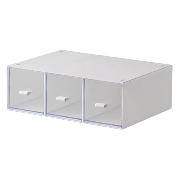 P&P Transparent 3 Drawer Storage Box Plastic Desktop Organizer Coffee Sugar Jewelry