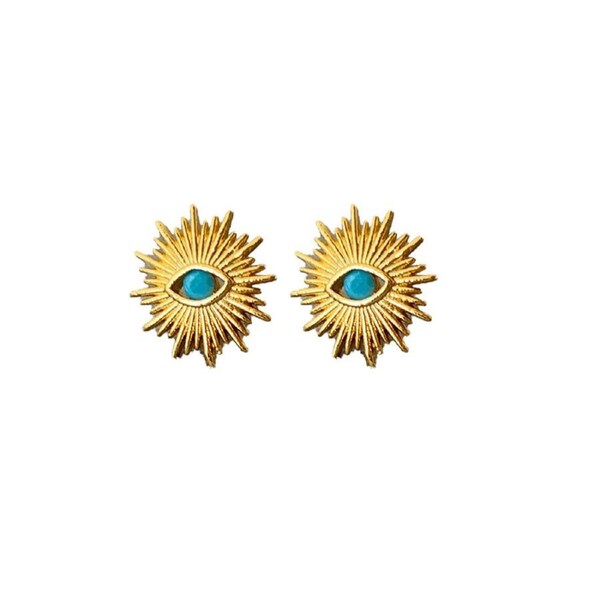 P&P Unique Gothic Demon Eye Stud Earrings Retro Art Design Fashion Jewelry For Girls