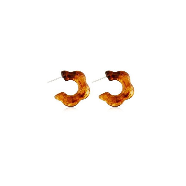 P&P Vintage Amber C Shaped Hoop Earrings Women Girls Retro Fashion Jewelry Gift Au