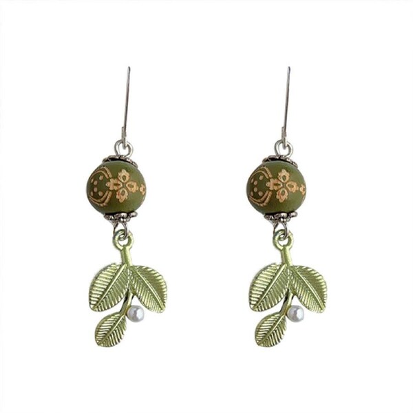 P&P Vintage Boho Leaf Drop Earrings For Women Chinese Style Fashion Jewelry Beauty