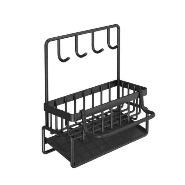 P&P Wall Mounted Kitchen Sink Sponge Holder Non Perforated Draining Basket Organizer