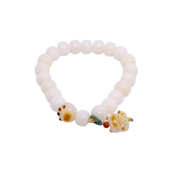 P&P White Cat'S Paw Bodhi Bracelet For Women Handcrafted Beaded Fashion Jewelry Gift
