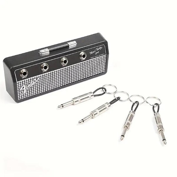 P&P Wall Mounted Guitar Shaped Key Holder Decorative Storage Rack Home Organizer Au