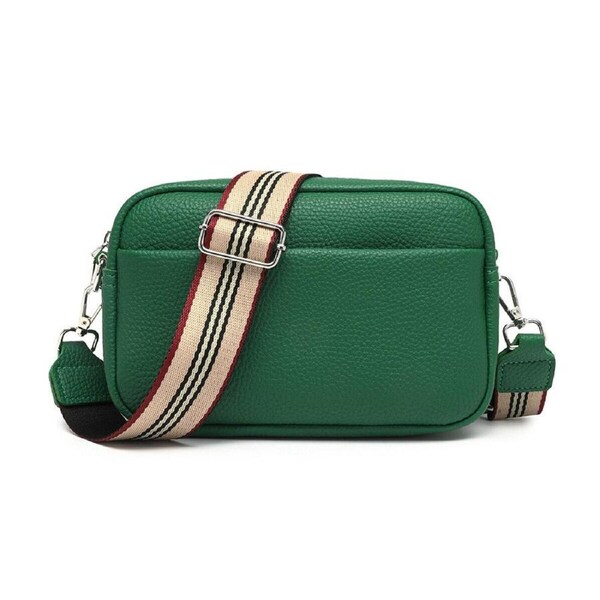 P&P Women'S Green Crossbody Bagsmall Square Handbag With Wide Shoulder Strap Fashion