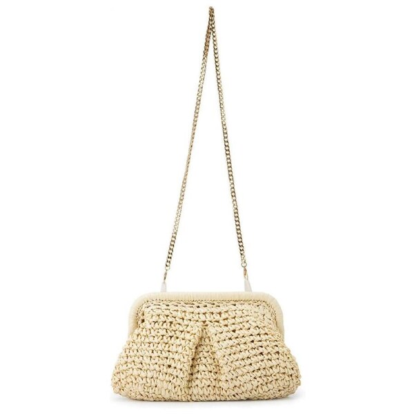 P&P Woven Straw Clutch Purse Dumpling Tote Bag Women Shoulder Crossbody Handbag Au