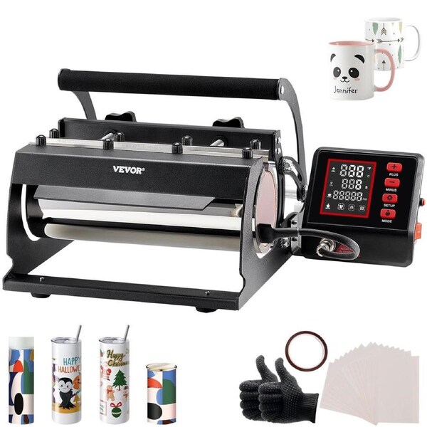 Tumbler Heat Press Machine 11-30oz Mug Press Sublimation Tumblers Black