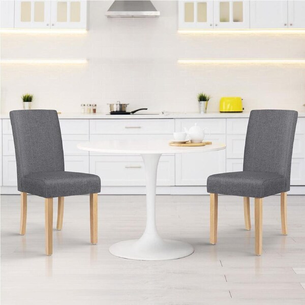 ALFORDSON 2x Dining Chairs Wooden Fabric Grey