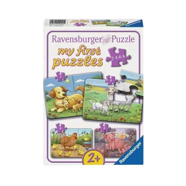Ravensburger My First Puzzles Animal Families 2/4/6/8 Piece Jigsaw Puzzle