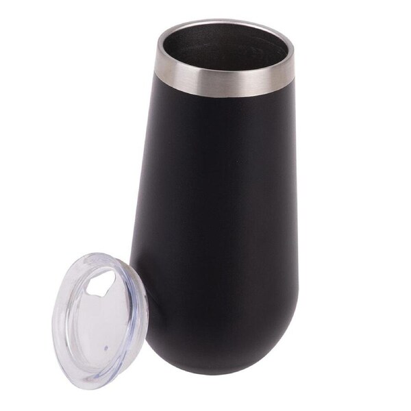 Oasis Stainless Steel Insulated Champagne Flute Double Walled 180ml Onyx