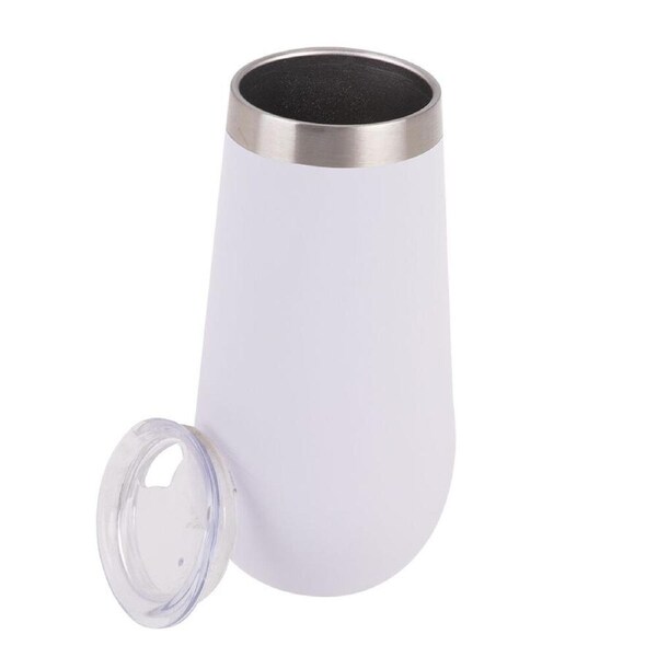 Oasis Stainless Steel Insulated Champagne Flute Double Walled 180ml White