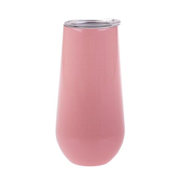 Oasis Stainless Steel Insulated Champagne Flute Double Walled 180ml Soft Pink