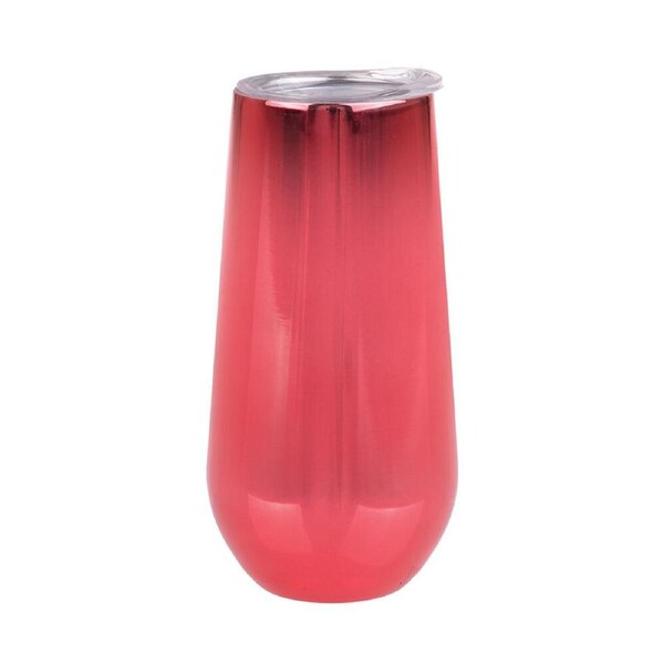Oasis Stainless Steel Insulated Champagne Flute Double Walled 180ml Ruby