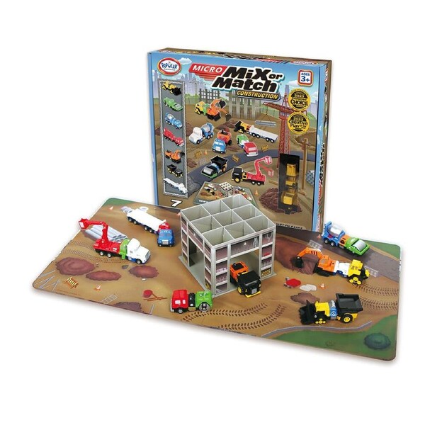 Popular Playthings Micro Mix or Match Construction Vehicles Toy Kids 3y+