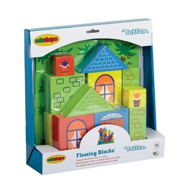 Edushape Tub Fun Floating Blocks Soft Foam Building Bath Toy Kids 3y+