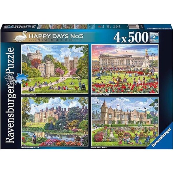 Ravensburger - Happy Days Royal Residences Puzzle 4x500 Pce