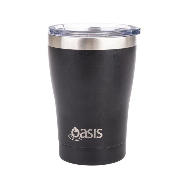Oasis Stainless Steel Insulated Travel Cup Double Walled 350ml Black