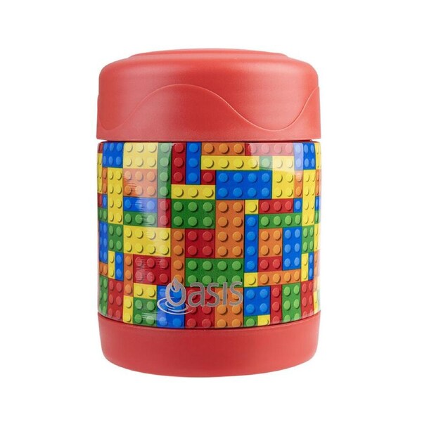Oasis Stainless Steel Insulated Kids Food Flask Double Wall 300ml Bricks