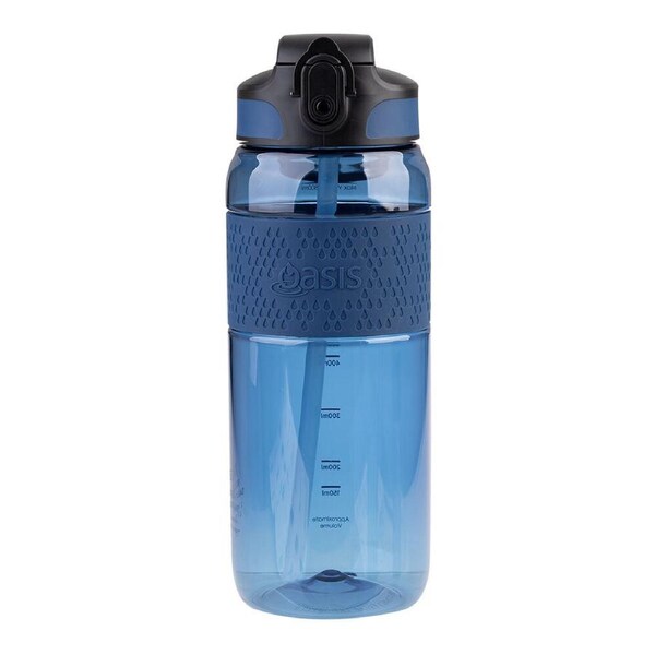 Oasis Tritan Sports Silicone Grip Drink Bottle w/ Sipper 800ml Blue Ocean