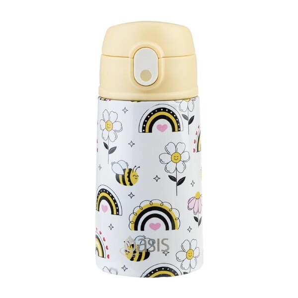 Oasis Stainless Steel Insulated Kids Drink Bottle w/ Straw 400ml Busy Bees