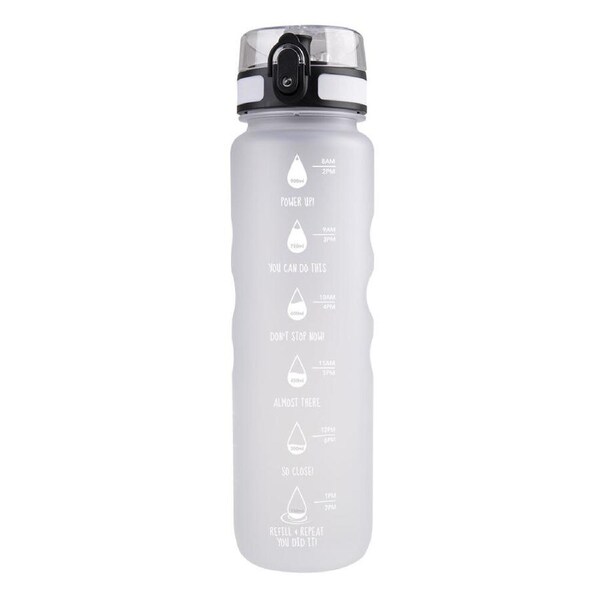 Oasis Tritan Motivational Ergonomic Sports Water Drinking Bottle 1L White