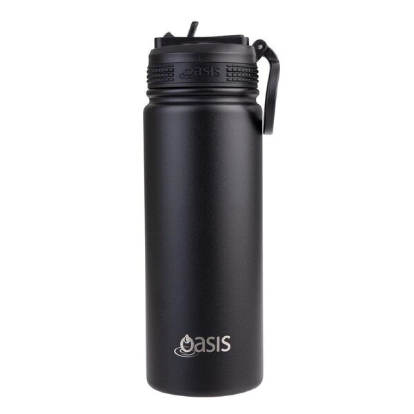 Oasis Stainless Steel Insulated Challenger Sports Drink Bottle 550ml Black
