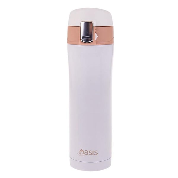 Oasis Stainless Steel Flip-Top Double Walled Vacuum Flask 450ml White