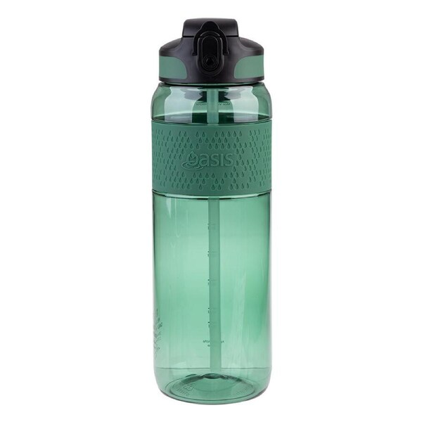 Oasis Tritan Sports Water Drinking Bottle w/ Sipper Straw 1L Forest Green
